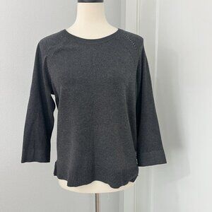 Philosophy Medium Gray 3/4 Raglan Sleeve Sweater